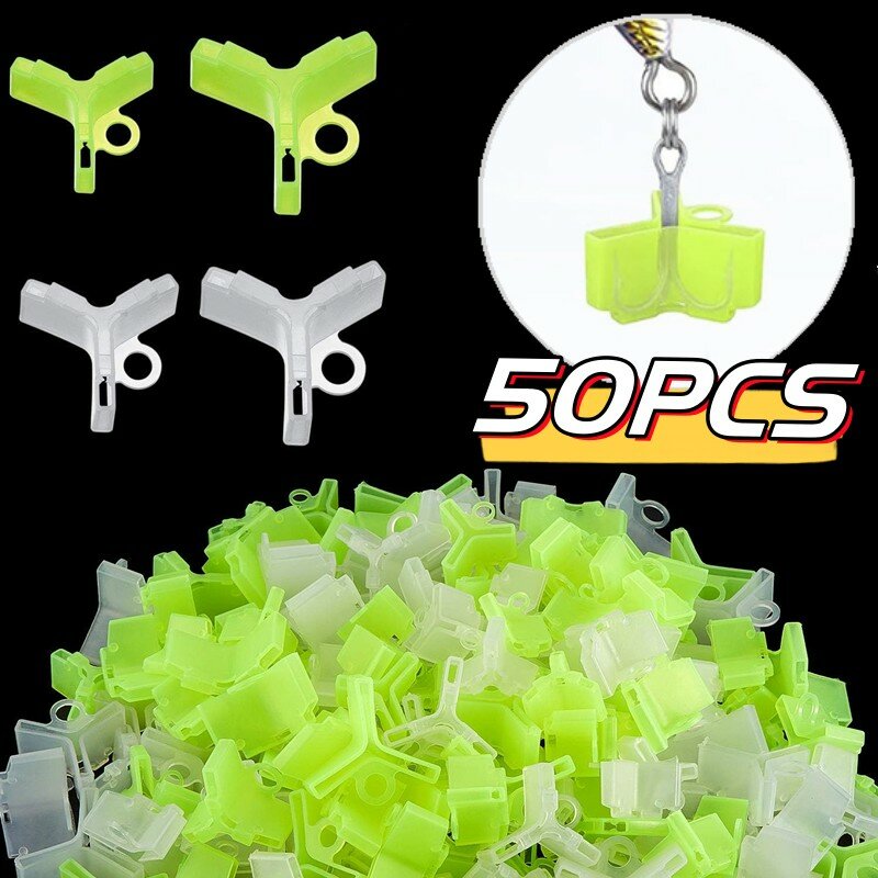 50Pcs/Lot Durable Protector Caps Fishing Out Hook Cover Safety Treble Fish Gear Lightweight Accessories with Slots Sleeves Tools