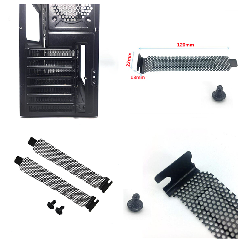 Viti 2/5/10 pz/pacco nero filtro antipolvere in acciaio duro piastra di chiusura coperchio Slot PCI con viti