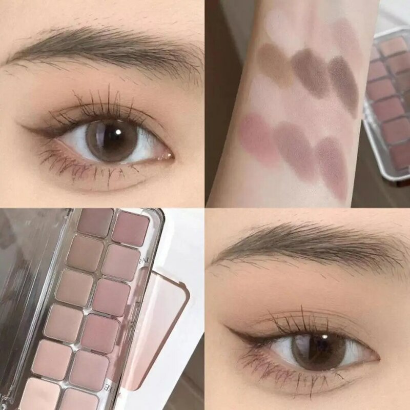 12-color Low Saturation Eyeshadow Palette Matte Apricot Korean Powder Shadows Makeup Daily Eye Lasting Eyes' Commuter 12g L K7C6