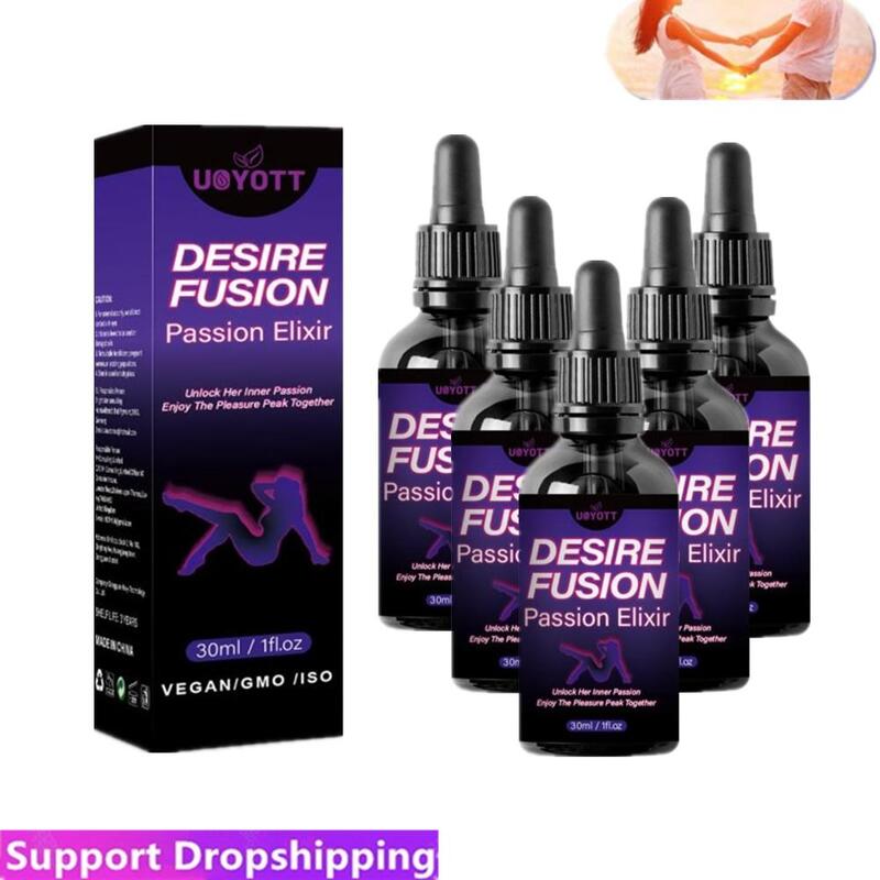 5 buah Desire Fusion Passion Elxir Libido Booster untuk wanita meningkatkan kepercayaan diri meningkatkan daya tarik menyalakan cinta