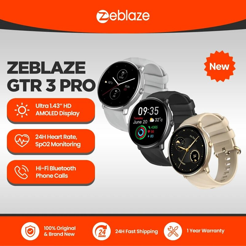 Zeblaze GTR 3 Pro สมาร์ทวอชสำหรับผู้หญิง, นาฬิกาอัจฉริยะ316L หน้าจอ AMOLED สแตนเลสสตีลสำหรับออกกำลังกาย