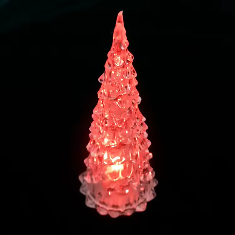 Árbol de Navidad con luz LED acrílica colorida para niños, decoración de fiesta navideña, escritorio, 2022