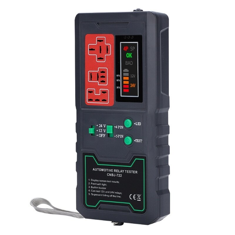 Probador batería 50JA, analizador relé, comprobador alternador, herramienta diagnóstico del sistema carga
