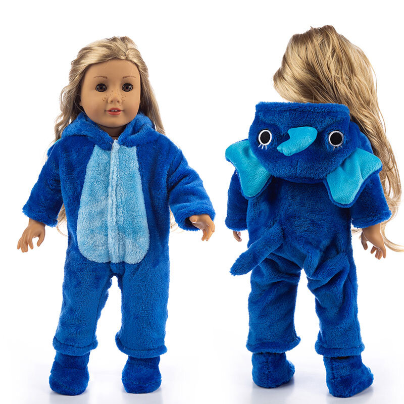 Новая пижама в виде животных для 18-дюймовой американской куклы, размер 45 см, одежда и аксессуары для кукол для девочек