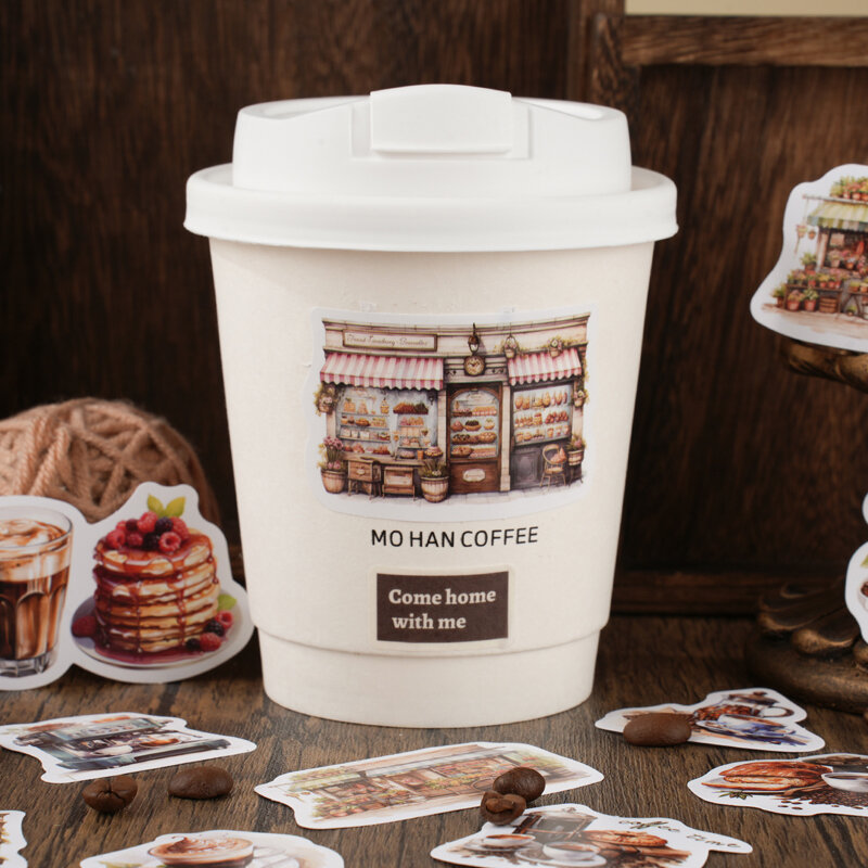 12Packs/Lot Schiereiland Cafe Serie Markers Fotoalbum Decoratie Label Sticker