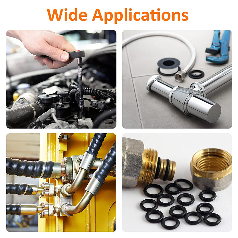 225 PCS 18 Size Nitrile Rubber O-Ring Assortment Kit Sealing Gasket Washer for Professional Plumbing, Faucet,Automotive,Mechanic
