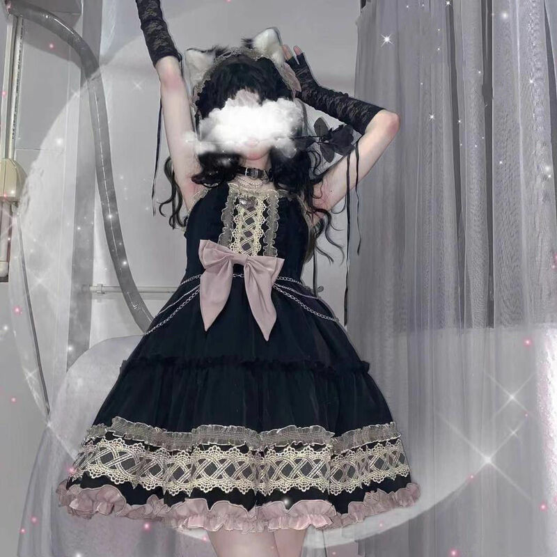 لوليتا Harajuku بلاك بيري كعكة القوطية كول الحلو لوليتا اليومية فتاة ساخنة اليابانية الظلام Kawaii فستان الحفلات