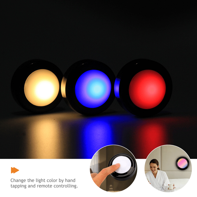 6 Pcs luci per armadietto che cambiano colore luci per armadietto per scaffali sotto il disco a LED