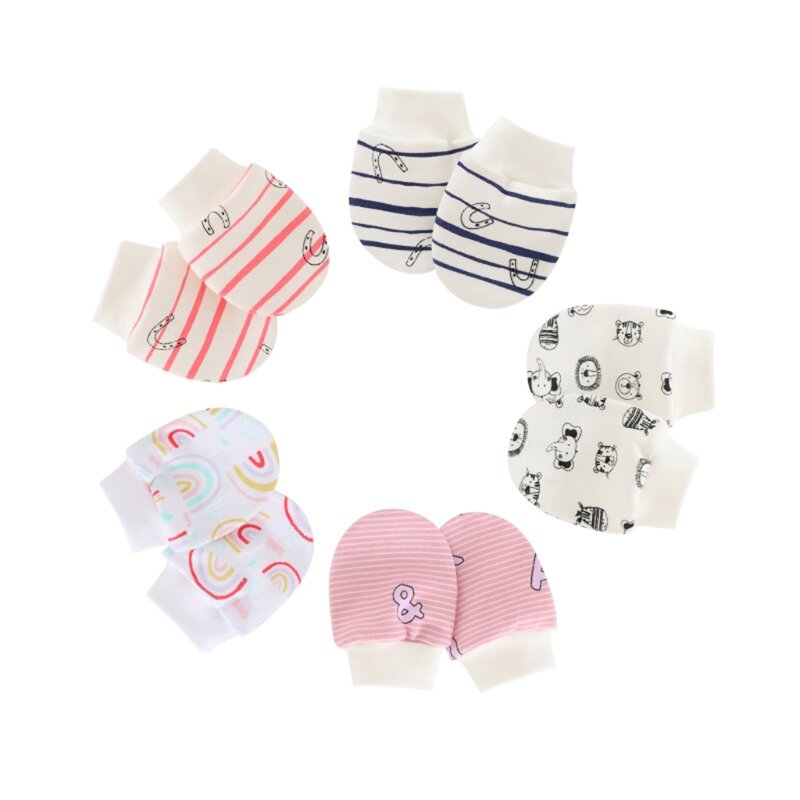 1 Pair Baby Anti Scratching Soft Cotton Gloves Newborn for Protection Face Scratch Hands Gloves Solid Color No Scratch M