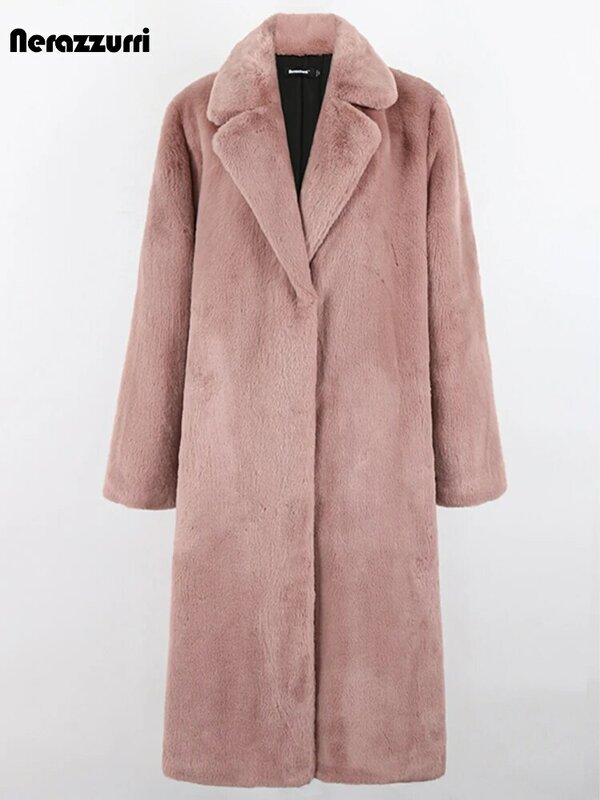 Nerazzurri inverno roupas femininas 2022 longo grosso quente macio colorido fofo tamanho grande falso rex coelho casaco de pele feminino lapela 4xl 5xl