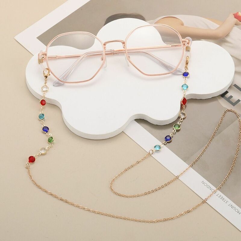 Vintage Beads Glasses Chain Jewelry Lanyard Bohemian Crystal Glasses Chain Elegant Copper Mask Chain Eyewear Accessories