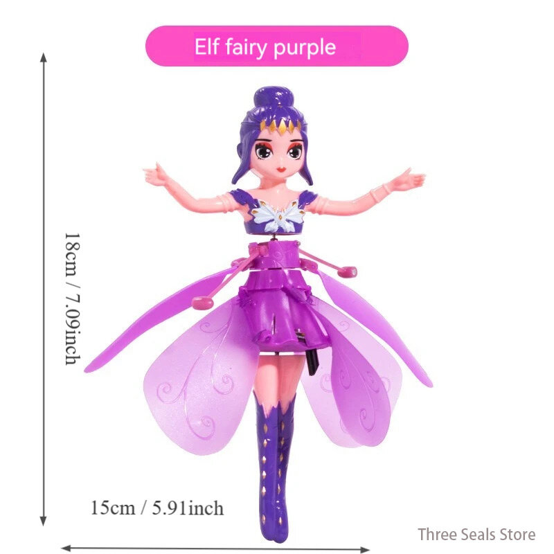 Flower Fairy Doll Dancing Simulation Helicopter Gesture Induction Machine Rotating Dancing Plane Luminous Flying Toy Girl Gift