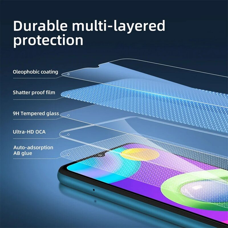 อุปกรณ์ป้องกันหน้าจอสำหรับ Galaxy A02 A02s M02 M02s Samsung, เคสกระจกเทมเปอร์ HD 9H ใสเป็นมิตรกับการจัดส่งฟรี