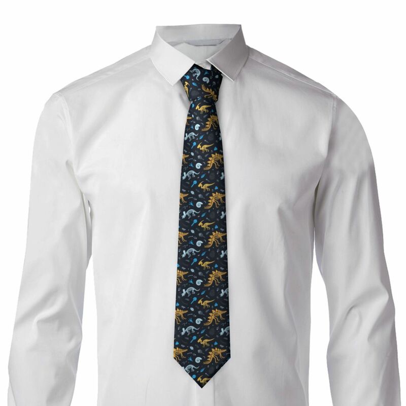 Dinosaur Fossils Tie Skeletons Daily Wear Neck Ties Vintage Cool Neck Tie For Men Custom DIY Collar Tie Necktie Gift Idea