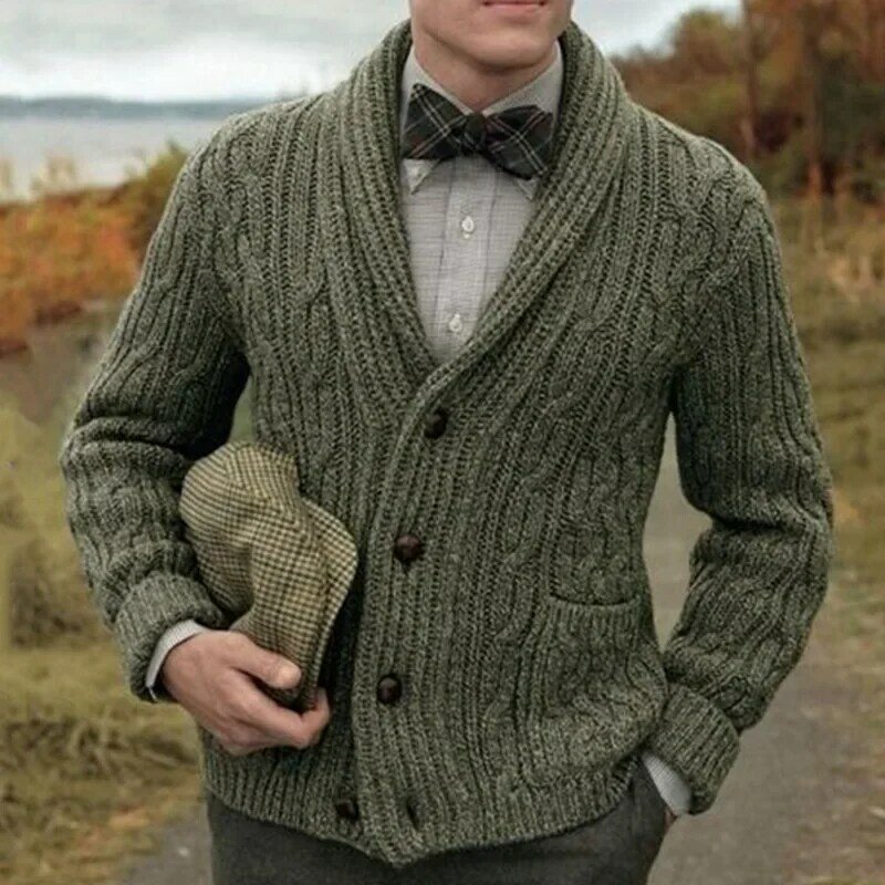 Men Clothing 2023 Vintage Cardigans Mens Sweater Jacket Knit Coat for Men Autumn Winter Sweater Coat Button Tops