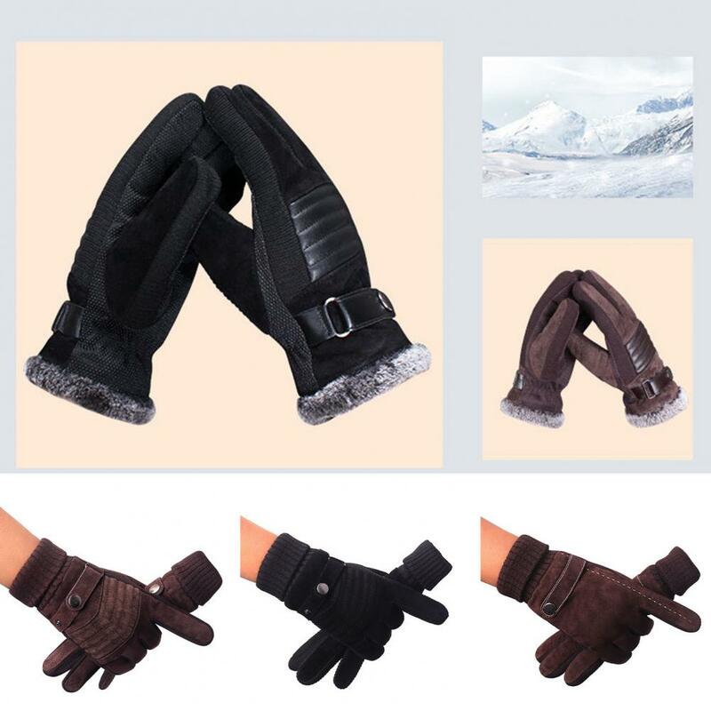 Rękawice narciarskie 1 para pomocne zagęszczane wygodne męskie sporty outdoorowe ciepłe rękawiczki odzież zimowa