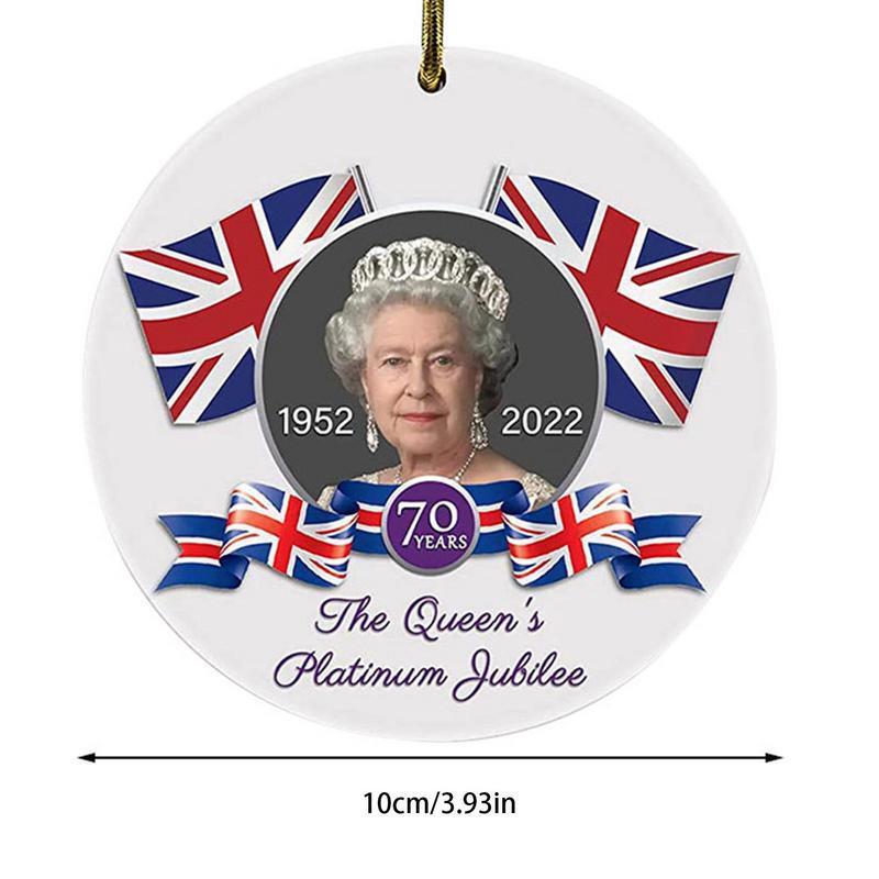 Liontin Ratu Inggris keramik Inggris liontin natal Ratu dekorasi peringatan Ratu Inggris