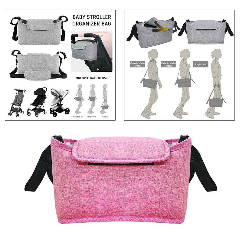 Universal Baby Stroller Organizer Durable Line Pram Storage Bag Light Green