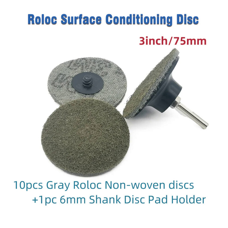 Discos abrasivos de corte superfino/fino/Medio/grueso, discos de cambio rápido para acondicionamiento de superficie, 3 pulgadas/75mm, 10 piezas