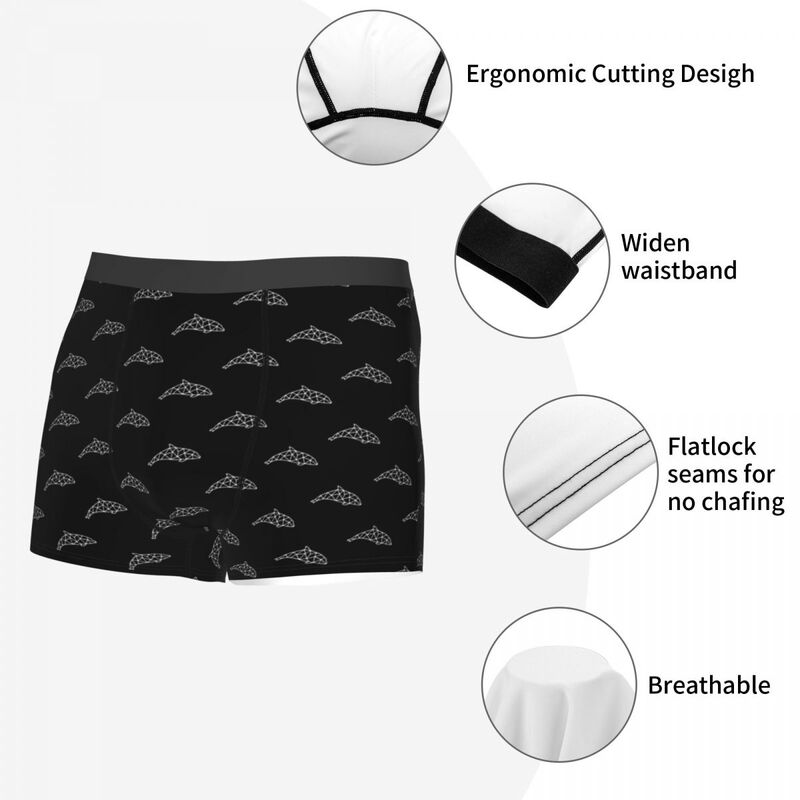Orcinus-Calzoncillos transpirables para hombre, ropa interior Sexy tipo bóxer con diseño de ballena, Delfín, polígono, Orca