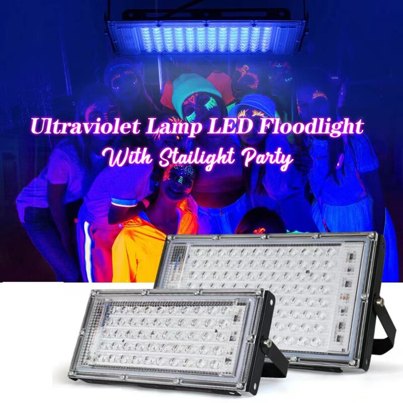 LED UV GEL Curing Light 395nm 220V 110V LED Spot Floodlight SMD2835 50W 100W 200W 300W Black Night Light For Phone Screen Car