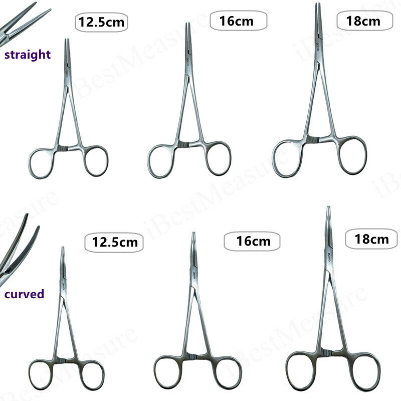 1pc Edelstahl Arterienklemmen Chirurgische Zange Werkzeug Hemostat Locking Schellen Zange Angeln Zangen Gebogene/Gerade Spitze