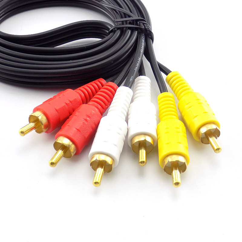 Câble de connecteur AV mâle vers mâle, 1.5m, 3 prises RCA, musique, audio, vidéo, 3X RCA, détail, rette pour haut-parleurs TV