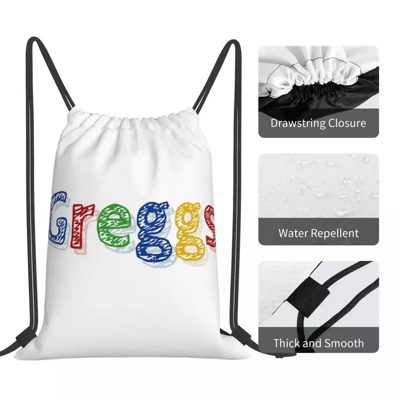 Trending Greggs Logo Backpacks Casual Drawstring Bags Drawstring Bundle Pocket Storage Bag Book Bags For Man Woman School