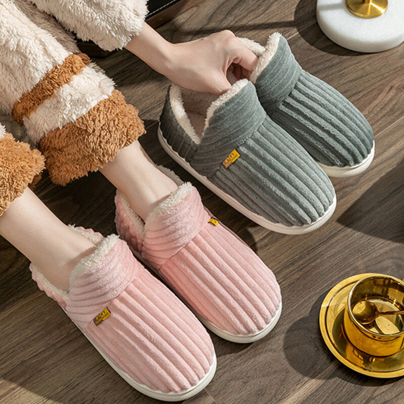 Litfun Warm Plush Fur Slippers For Women Men Winter Indoor Fluffy Warm Fuzzy House Slippers Outdoor Fuzzy Soft Furry Slippers