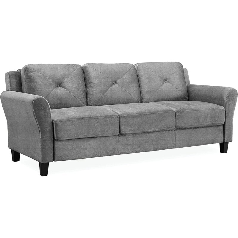 Диван, темно-серый диван, мебель для гостиной