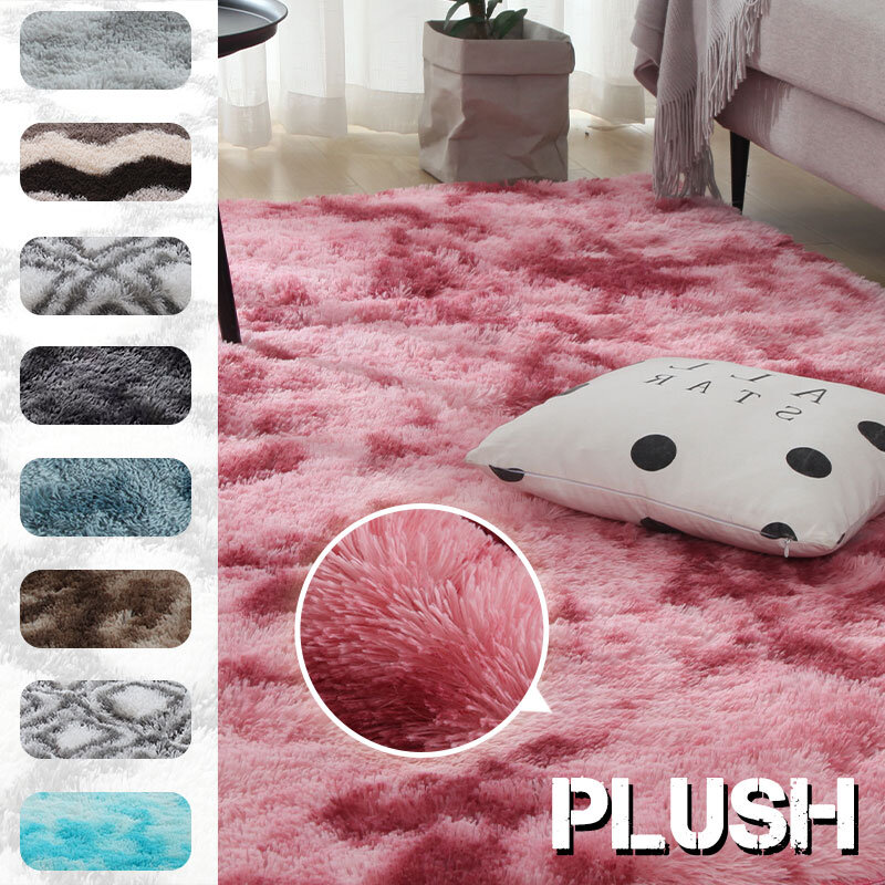 Living Room Carpet Decoration Nordic Fluffy Soft Large Size Rugs Bright Color Anti Slip Pink Carpet