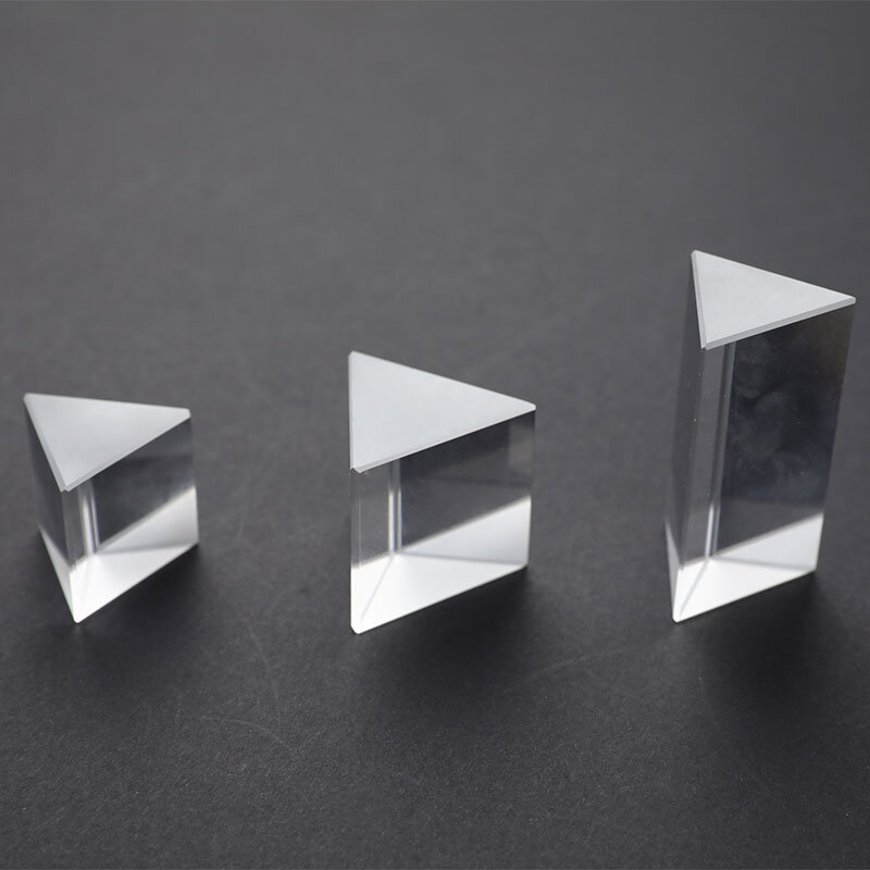 Prisme triangulaire en verre de cristal arc-en-ciel, prisme photographique, prisme de physique, expérience de lumière pour enfants, document