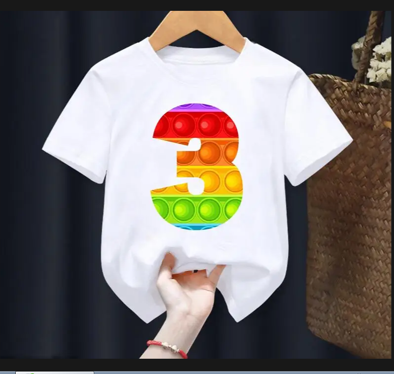 Summer Cute T-Shirt Number 2 3 4 5 6 7 8 9 Happy Birthday Gift T Shirt Baby Girls Boys Clothes Unisex Tshirt Tee Top