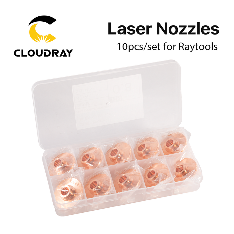 Cloudray-boquillas láser de soldadura, 10 piezas, diámetro de 32mm, calibre H15, 0,8-6,0, capas individuales/dobles, para máquina CNC de corte de fibra