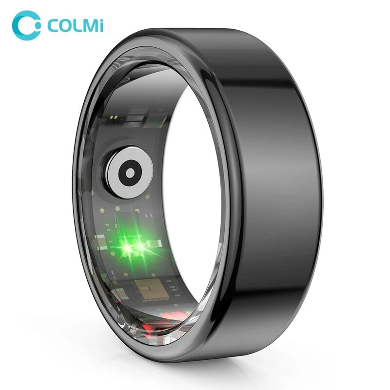 Colmi R02 Slimme Ring Militaire Kwaliteit Titanium Stalen Omhulsel Gezondheid Monitoring Ip68 & 3atm Waterdichte Multi-Sport Modi