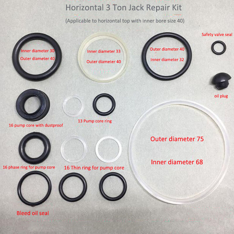 Herramienta de reparación 3T Jack, accesorios de anillo de sellado de aceite, accesorios pequeños, junta tórica, Kit de reparación de conector Horizontal