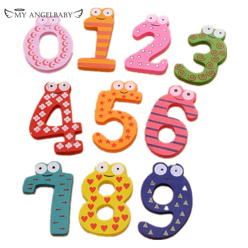 10 Buah/Set Montessori Nomor Bayi Kulkas Magnet Tokoh Tongkat Matematika Kayu Pendidikan Mainan Anak-anak untuk Anak-anak
