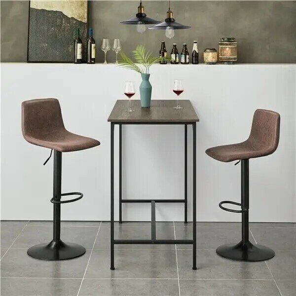 Bangku Bar Putar Set 2, untuk meja dapur dengan tinggi yang dapat disesuaikan, bangku kursi Bar