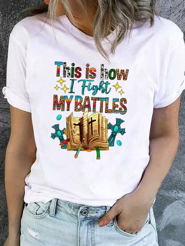 Koszulka modna piękny styl wiary z lat 90. Modna koszulka damska odzież z krótkim rękawem Top podstawowy graficzne koszulki