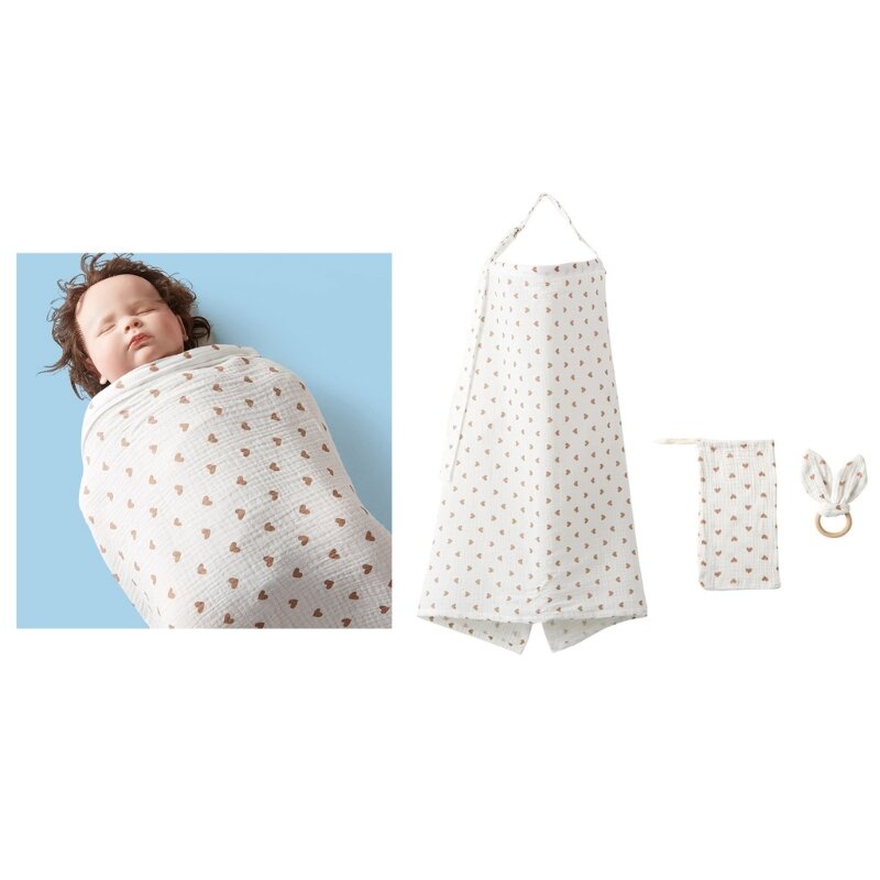 Couverture d'allaitement à la mode Burp Cloth avec jouet de dentition Combo Idéal pour les voyages