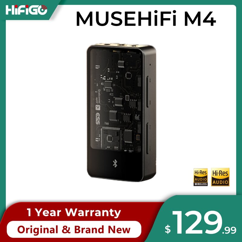MUSEHiFi-AMPLIFICADOR DE AURICULARES portátil M4, decodificador de Audio Dongle 3,5 + 4,4 + 2,5mm, con Bluetooth, USB, DAC/AMP, Chip insignia ES9038Q2M