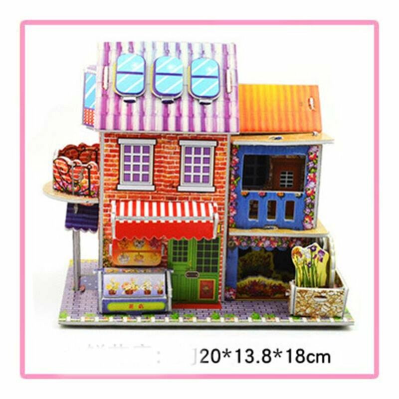 Castelo 3D Model Puzzle Brinquedos, Desenhos animados Jardim, Casa Artesanato, Divertimento decorativo