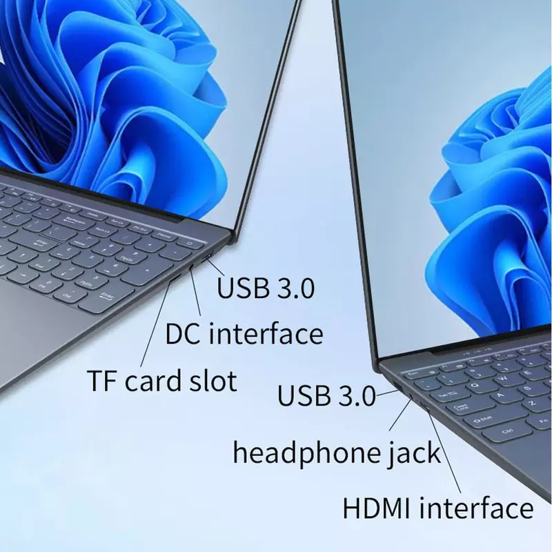 Laptop 16 Inch Intel Processor N100 Backlit Keypad 32 GB DDR4 2TB SSD 3.4 GHz Fingerprint Unlock HD Camera Portables Computer