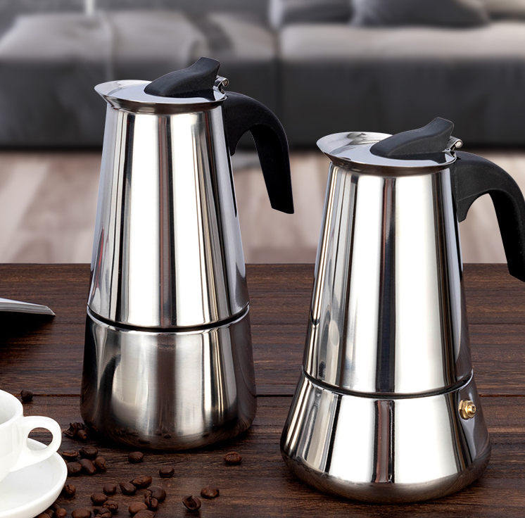 Roestvrijstalen Kookplaat Espresso Koffiezetapparaat 2/4/6/9 Kopje Moka Pot Koffie