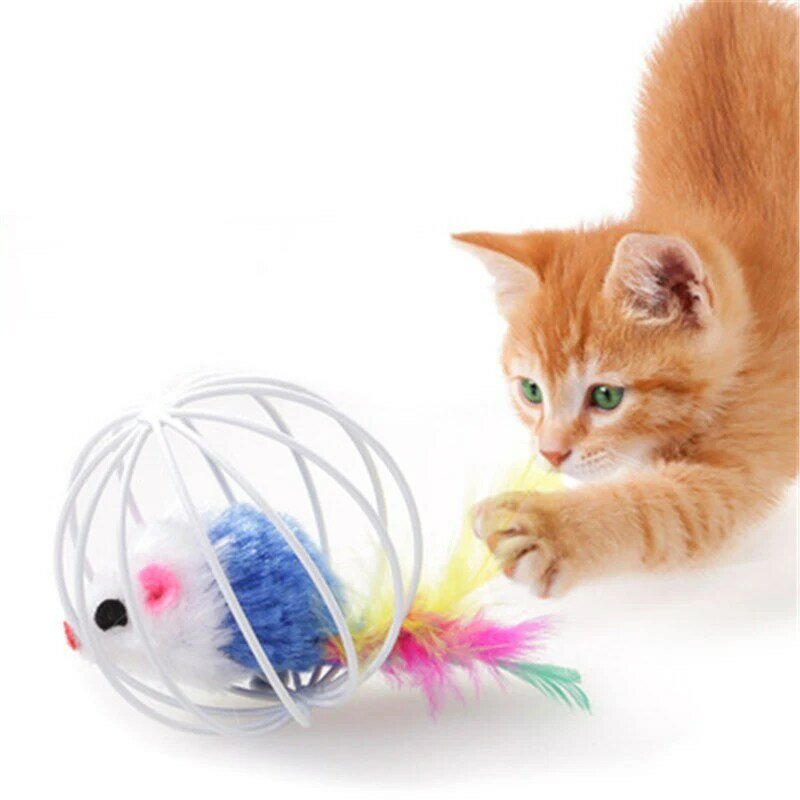 애완 동물 고양이 장난감 케이지 마우스 무지개 케이지 다채로운 재미 있은 텀블 새끼 고양이 탁구 장난감 고양이 귀여운 스크래치 티저 용품 선물, 1 개