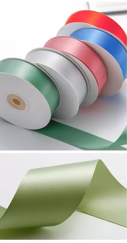 Single Sided Polyester Ribbon For Wedding Decoration Party Bouquet Gift Box Handicrafts Packaging 20 Yards