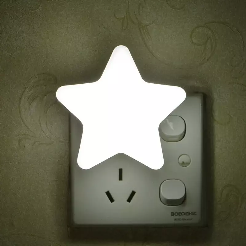 Veilleuse LED en forme d'étoile avec télécommande, lampe à douille, décor de chambre à coucher, appliques murales de chevet, veilleuses de sommeil pour enfants et bébé