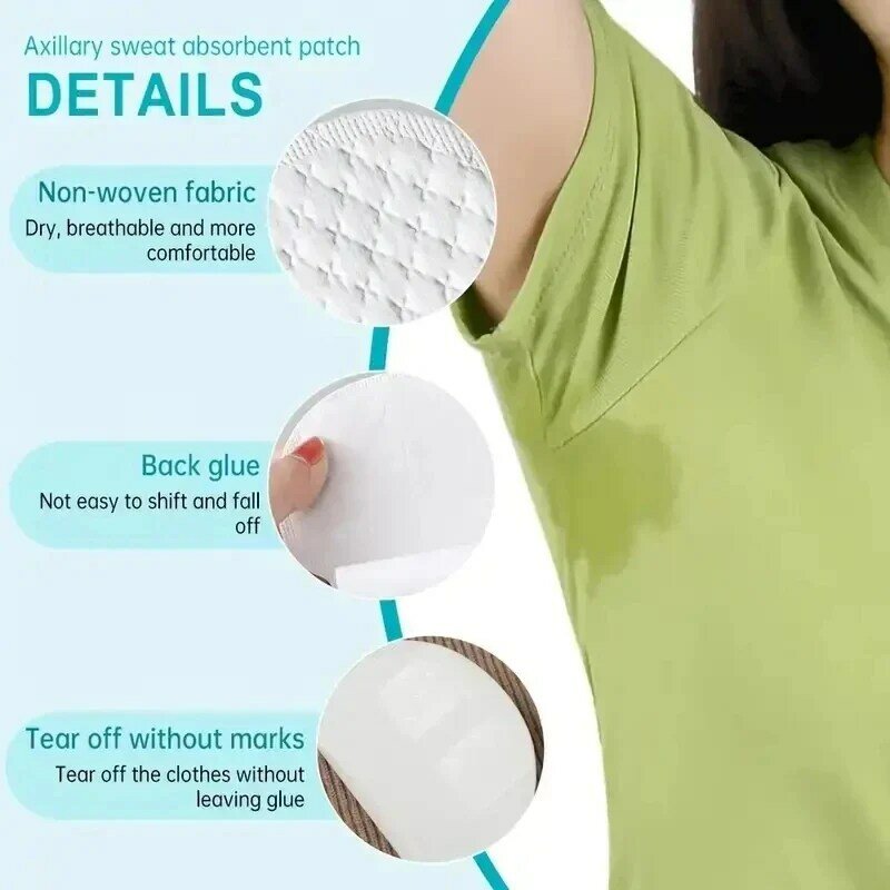 10/100pcs Underarm Sweat Pads Non-woven Breathable Ultra-thin Armpit Sweat Pads Non Visible for Men Women Underarm Sweat Pads