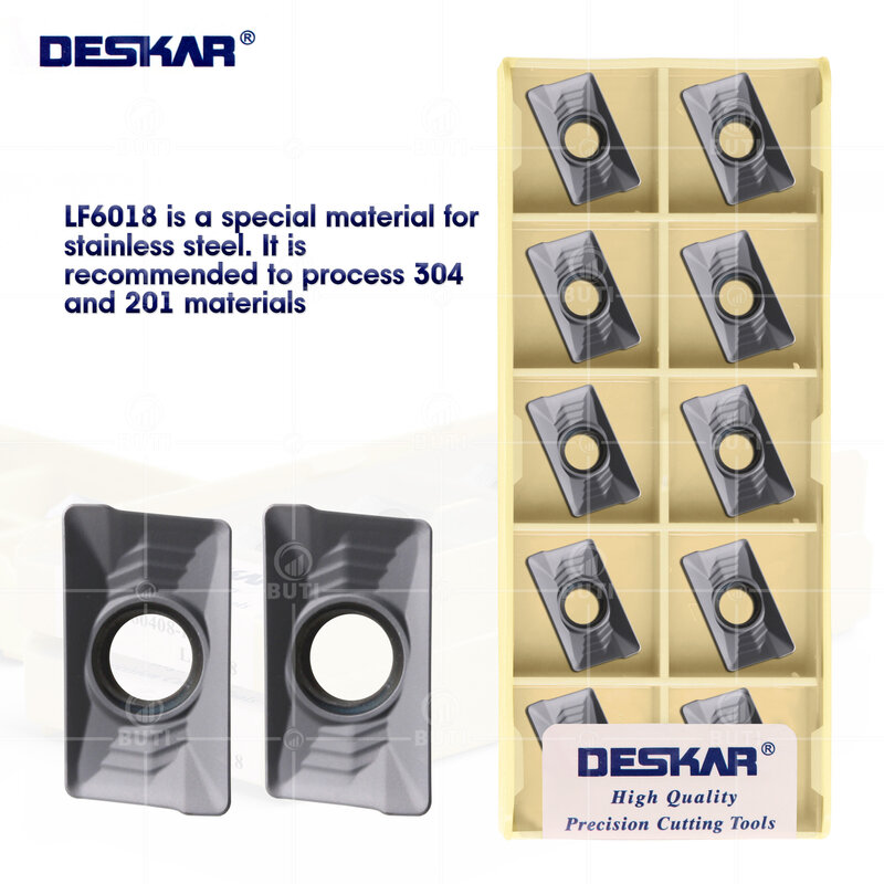 DESKAR 100% 원래 APKT160408-HM LF6018 CNC 선반 커터 절단 카바이드 인서트 밀링 터닝 도구 스테인레스 스틸에 사용