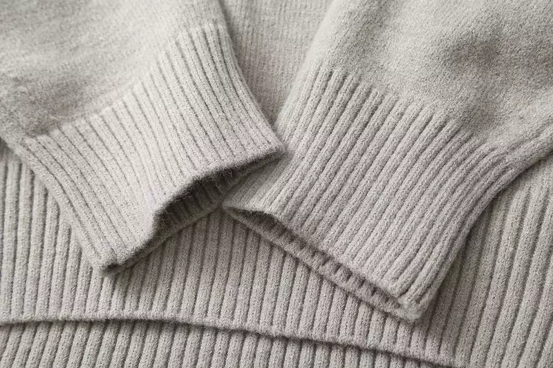 Damski 2023 modny gruby ciepły swobodny luźny dzianinowy sweter z kapturem Retro damski sweter z długimi rękawami elegancki Top